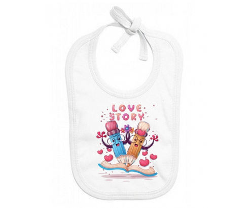 Bavoir bebé personalizado animales divertidos historia de amor