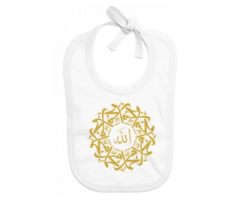 Bavoir bebé personalizado Allah - Mohamed en árabe