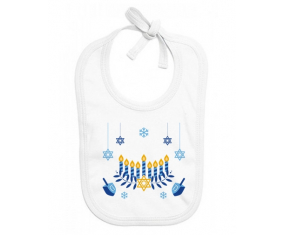 Bavoir judaísmo personalizado del bebé: Diseño de Hanukkah-2