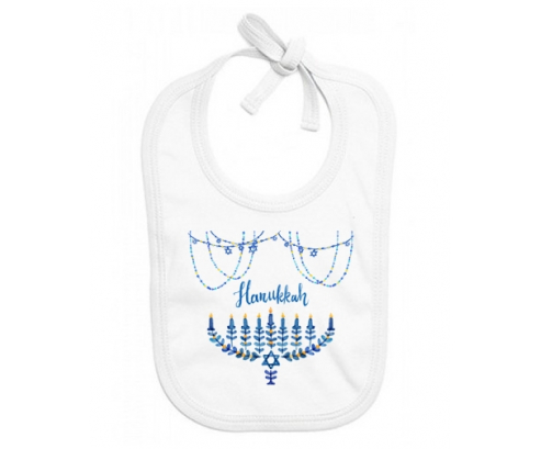 Bavoir judaísmo personalizado del bebé: Hanukkah design-4