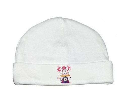 Bonnet bebé personalizado animales divertidos gato diseño-1