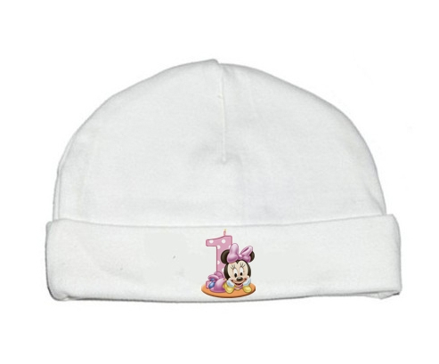 Bonnet bebé personalizado Disney Minnie 1 número de cumpleaños