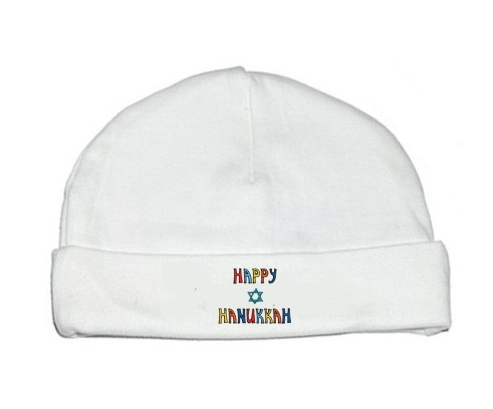 Bonnet judaísmo personalizado del bebé: Feliz diseño de hanukkah-2