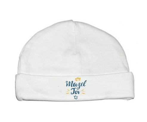 Bonnet judaísmo personalizado del bebé: diseño laberíno tov hebreo-2