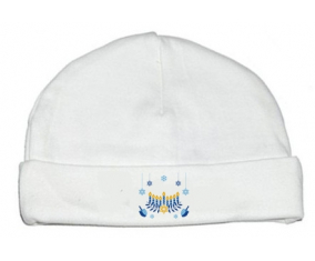 Bonnet judaísmo personalizado del bebé: Diseño de Hanukkah-2