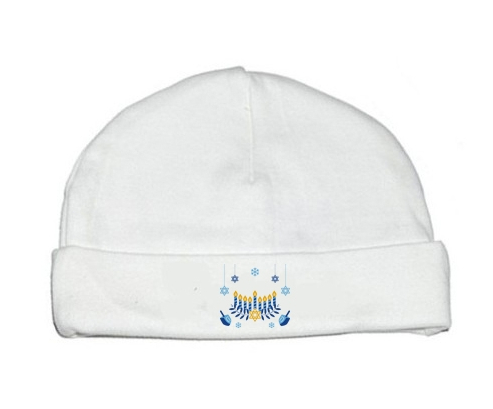 Bonnet judaísmo personalizado del bebé: Diseño de Hanukkah-2