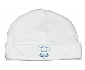 Bonnet judaísmo personalizado del bebé: Hanukkah design-4