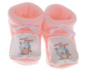 Chausson bebé animales divertidos freno baile color rosa