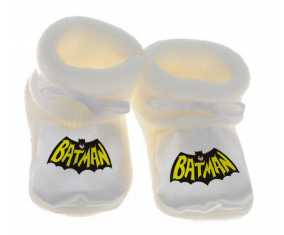 Chausson bebé batman logo design-3 blanco