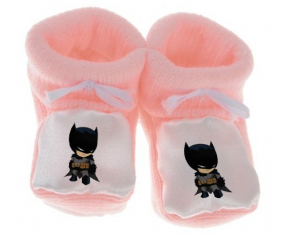 Chausson bebé Batman niños logotipo color rosa