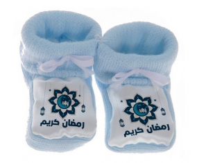 Chausson bebé Islam ramadhan kareem diseño azul-4