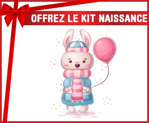 kit naissance bebé personalizado Conejo con globo rosa