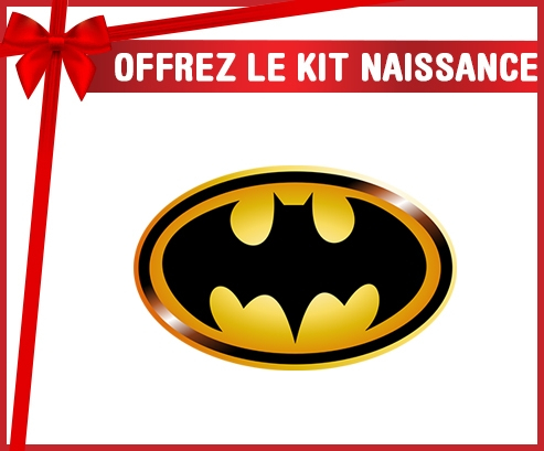 kit naissance bebé personalizado Batman logotipo negro y amarillo