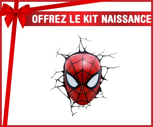 kit naissance cabeza de spiderman personalizado bebé rompe la pared