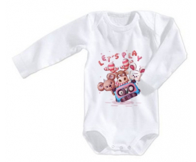 Body Baby Funny Animals juguemos mangas largas de tamaño 3/6 meses