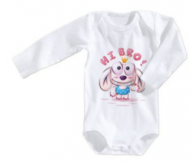 Body bebé animales divertidos hola hermano! talla 3/6 meses mangas largas