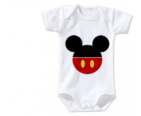 Body bebé Disney Mickey pantalones cortos rojos talla 3/6 meses mangas cortas