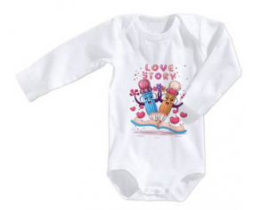 Body Baby Funny Animals Love historia tamaño 3/6 meses mangas largas
