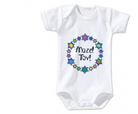 Body bebé Mazel Tov Design-1 tamaño 3/6 meses mangas cortas