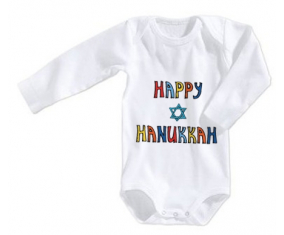 Body Judaísmo del Bebé: Feliz diseño hanukkah-2 talla 3/6 meses mangas largas