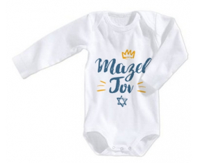 Body Judaísmo del Bebé: diseño laberíno tov hebreo-2 talla 3/6 meses mangas largas