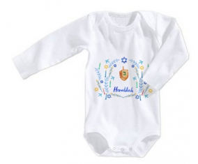 Body Judaísmo del Bebé: Diseño hanukkah-3 talla 3/6 meses mangas largas
