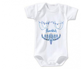 Body Judaísmo del Bebé: Diseño hanukkah-4 talla 3/6 meses mangas cortas