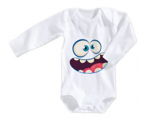 Body bebé dibujos animados monstruo cara diseño-1 tamaño 3/6 meses mangas largas