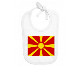 Bavoir bebé personalizado bandera del norte de Macedonia