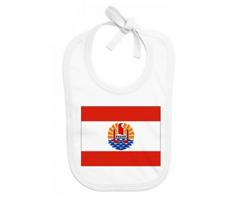 Bavoir bandera de la polinesia francesa de bebé personalizado