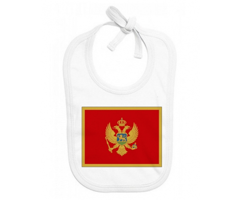 Bavoir bebé personalizada Bandera Montenegro