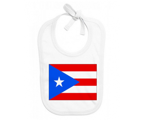 Bavoir Bebé Bandera Personalizada Puerto Rico
