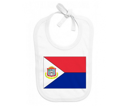 Bavoir bebé personalizado Sint Maarten Bandera