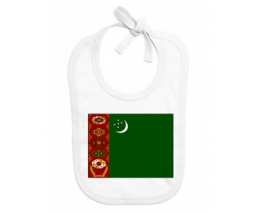 Bavoir bebé personalizado Bandera Turkmenistán