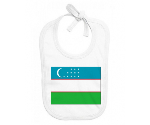 Bavoir bebé bandera personalizada Uzbekistán