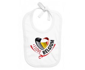 Bavoir bebé personalizado I Love Belgium