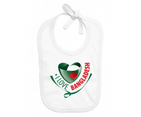 Bavoir bebé personalizado que amo Bangladesh