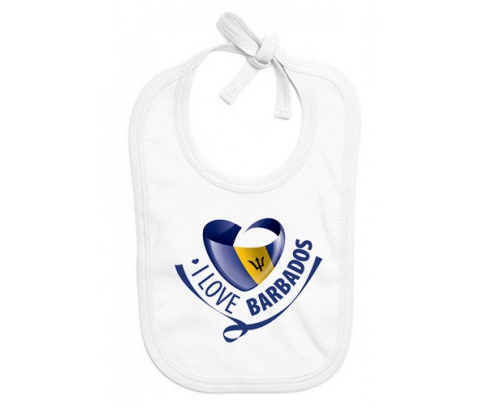 Bavoir bebé personalizado que amo Barbados