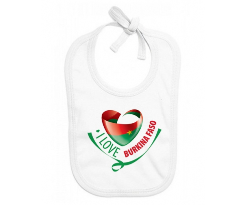 Bavoir bebé personalizado que amo Burkina Faso