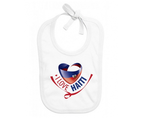 Bavoir bebé personalizado que amo Haití