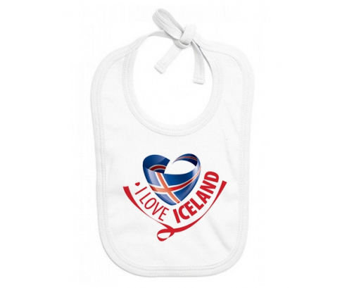 Bavoir bebé personalizado que amo Islandia