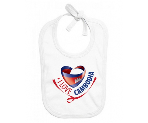 Bavoir bebé personalizado que amo Camboya