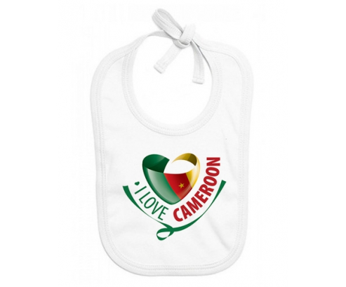 Bavoir bebé personalizado que amo Camerún