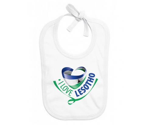 Bavoir bebé personalizado que amo Lesotho