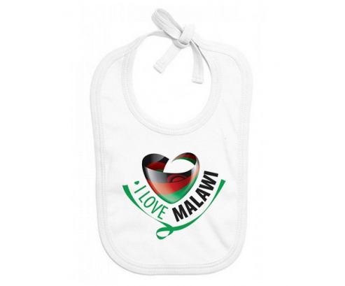 Bavoir bebé personalizado que amo Malawi