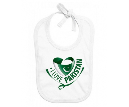 Bavoir bebé personalizado que amo Pakistán