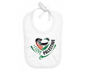 Bavoir bebé personalizado que amo Palestina
