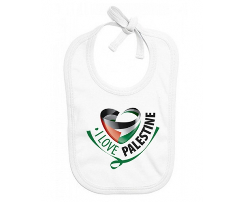 Bavoir bebé personalizado que amo Palestina