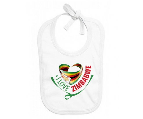 Bavoir bebé personalizado que amo Zimbabue