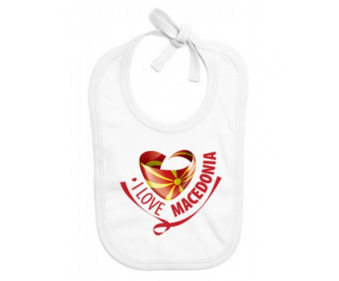 Bavoir bebé personalizado que amo Macedonia